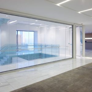 Безрамная стеклянная противопожарная перегородка / серия FRM5210